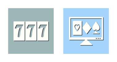 online gambling and triple sevens Icon vector