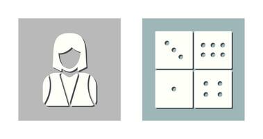 elegant lady and domino game Icon vector