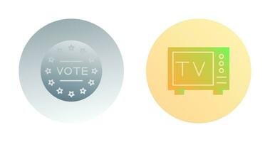 Vote and Tv Icon vector