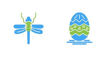 Dragonfly and Easter  Icon vector