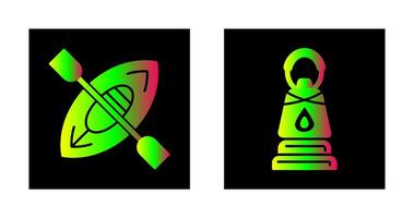 Kayak and Lamp Icon vector