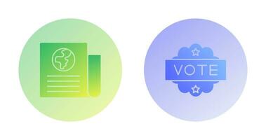 Newspaper and Vote  Icon vector