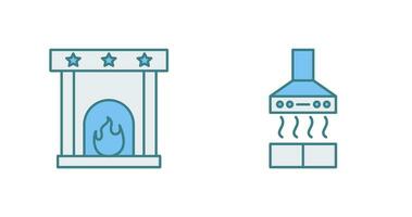 Fireplace and Extractor Hood Icon vector