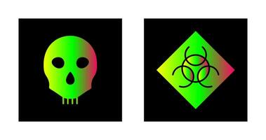 danger and biological hazard  Icon vector