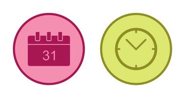 icono de calendario y reloj vector