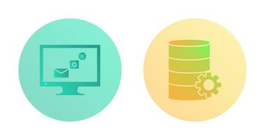 digital márketing y base de datos administración icono vector