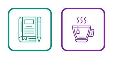 Tea and Diary Icon vector