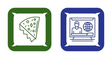 Pizza Slice and T News Icon vector