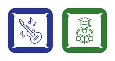 Learning and Guitar Icon vector