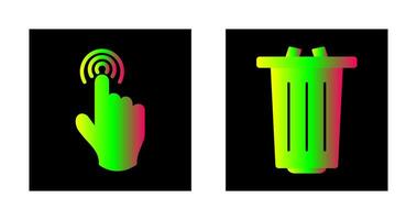 danger of hand press and garbage Icon vector