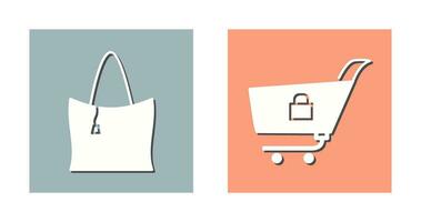 checkout and lcoked cart Icon vector