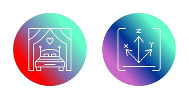 Bed and Axis Icon vector