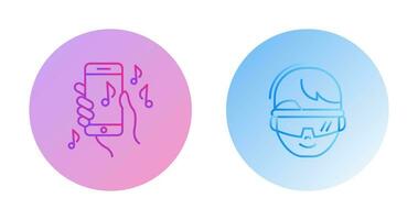 Smartphone and virtual Reality Glasses Icon vector