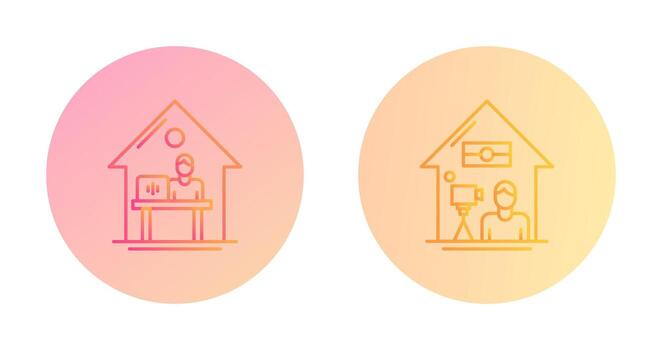 Work At Home and Lie Record Icon vector