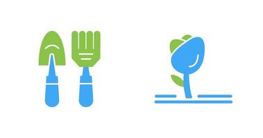 Gardening Tools and Tulip Icon vector