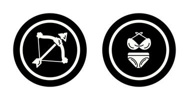 ballesta y bikini icono vector