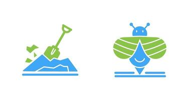 Digging and Bee Icon vector