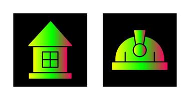 House and Helmet Icon vector