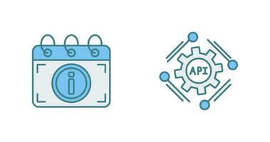 api and calendar Icon vector
