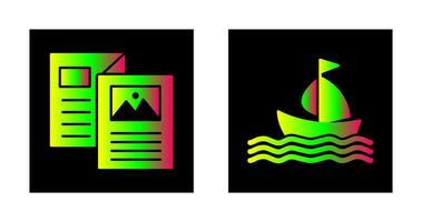 Brochure and Boat  Icon vector