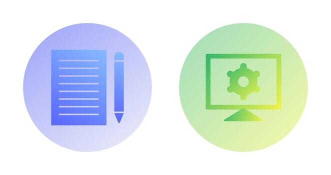 write feedback and computer settings Icon vector