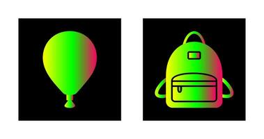 balloon and bag pack Icon vector