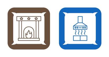 Fireplace and Extractor Hood Icon vector