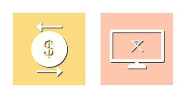 transaction and disconnected network  Icon vector