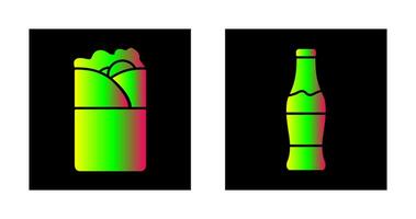 Kebab and Soda Icon vector