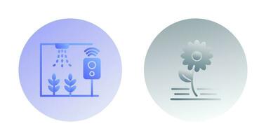 Smart Farm and Flowers Icon vector