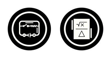 eléctrico circuito y fórmula icono vector