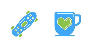 Skateboard and Mug Icon vector