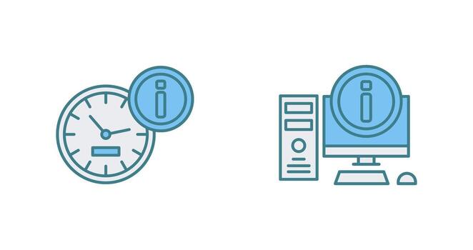 reloj y computadora icono vector