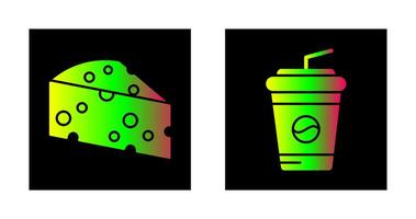 Cheese and Soda Icon vector