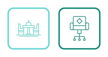 Chair and Dinning Table Icon vector