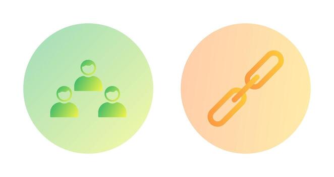 enlace edificio y equipo miembros icono vector