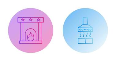 Fireplace and Extractor Hood Icon vector