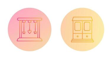 Cradle and Wardrobe Iconv vector