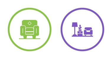 Armchair and Living Room Icon vector