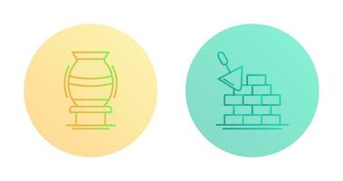 vase and brickwall Icon vector