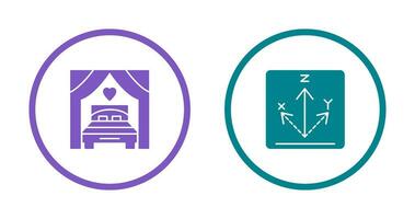 Bed and Axis Icon vector