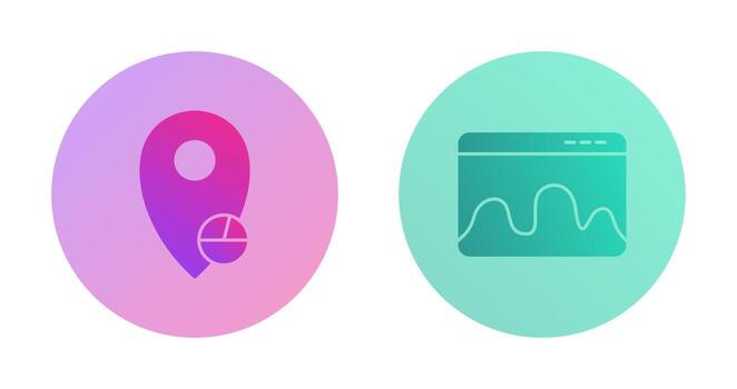 location statistics and webpage statistics  Icon vector
