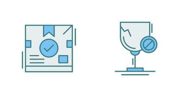 delivery box and glass Icon vector