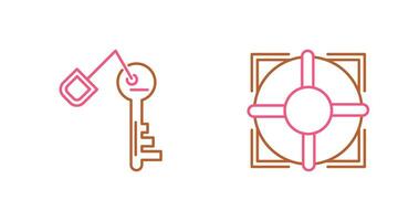 Key and Lifebuoy Icon vector