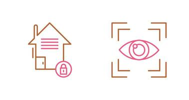 Real Estate and Eye Scan Icon vector