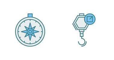 compass and hook Icon vector