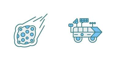 meteroite and moon rover Icon vector