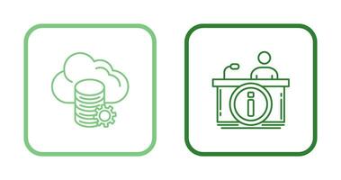 cloud data and information desk Icon vector