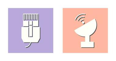 internet cable and satellite  Icon vector