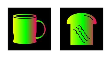 toast and coffee cup  Icon vector